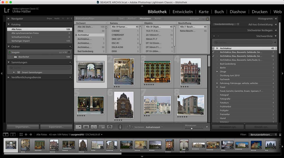 Stichwortliste Adobe Lightroom